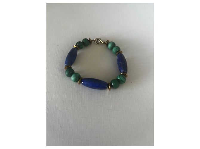 Autre Marque Bracciale in perle Lapis Lazuli e Malachite - vista 5