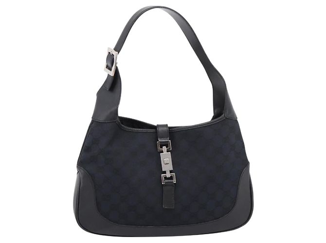 GUCCI GG Canvas Shoulder Bag Black Silver 001 3306 - vista 13
