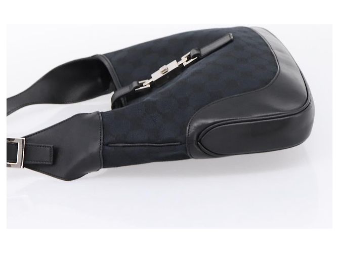GUCCI GG Canvas Shoulder Bag Black Silver 001 3306 - vista 3