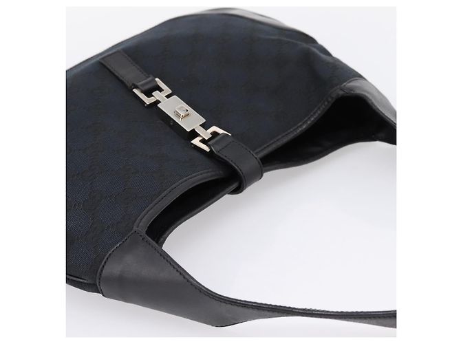 GUCCI GG Canvas Shoulder Bag Black Silver 001 3306 - vista 6