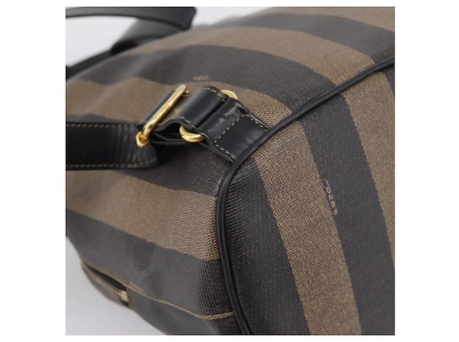 FENDI Pecan Canvas Backpack PVC Black Brown gold 259290 - vista 10