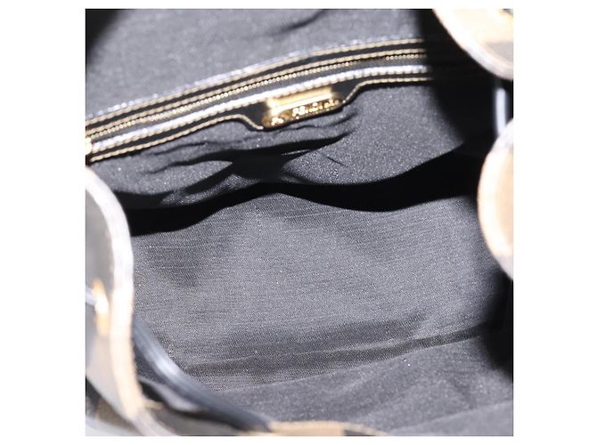 FENDI Pecan Canvas Backpack PVC Black Brown gold 259290 - vista 11