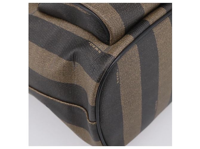 FENDI Pecan Canvas Backpack PVC Black Brown gold 259290 - vista 16