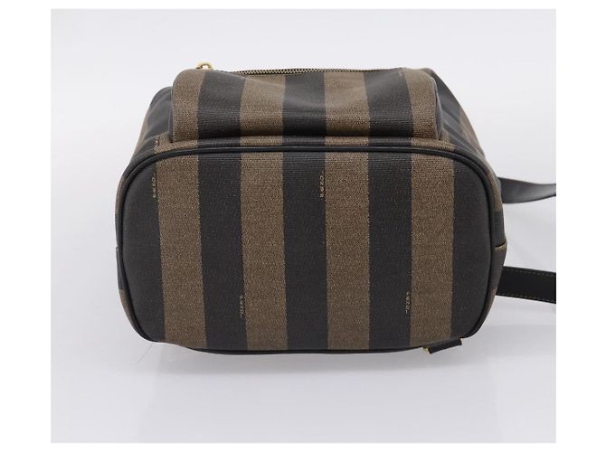FENDI Pecan Canvas Backpack PVC Black Brown gold 259290 - vista 5