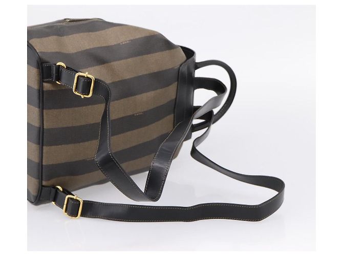 FENDI Pecan Canvas Backpack PVC Black Brown gold 259290 - vista 8