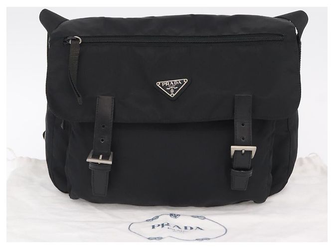 PRADA Shoulder Bag Nylon Black Silver - vista 12