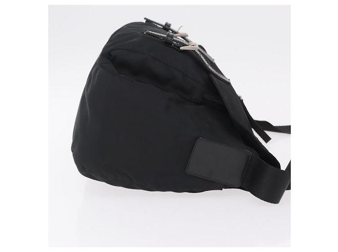 PRADA Shoulder Bag Nylon Black Silver - vista 3
