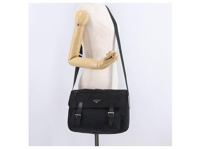 PRADA Shoulder Bag Nylon Black Silver - vista 34