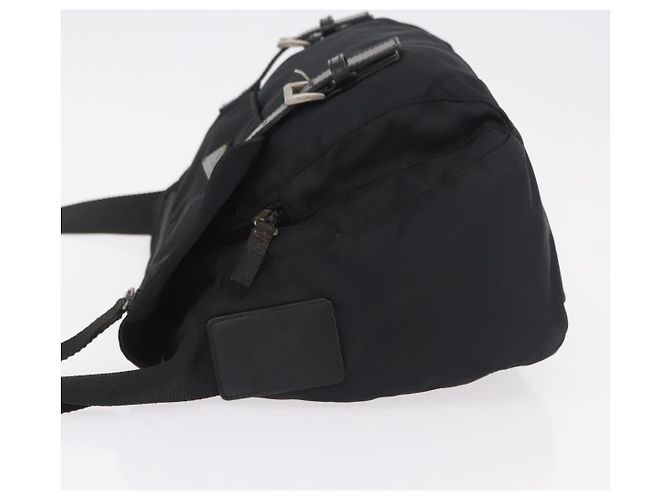 PRADA Shoulder Bag Nylon Black Silver - vista 4