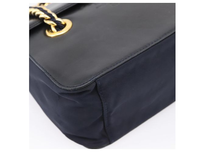 PRADA Chain Shoulder Bag Leather Black Gold Tone B4099 - vista 14