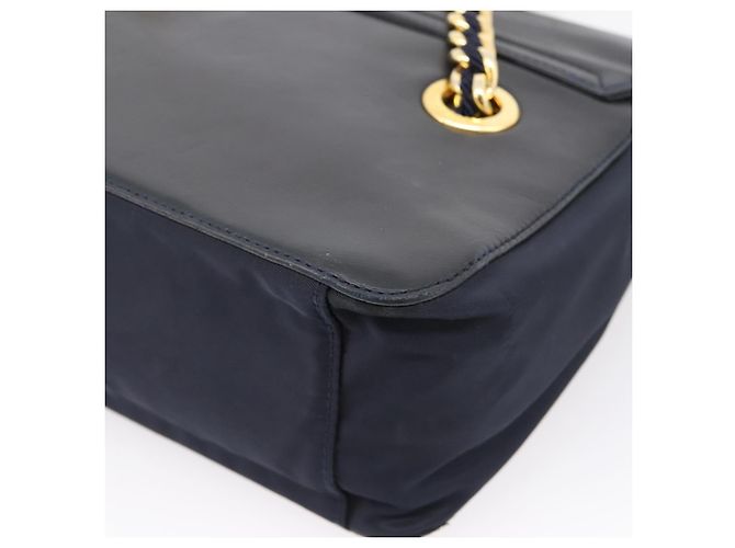 PRADA Chain Shoulder Bag Leather Black Gold Tone B4099 - vista 15