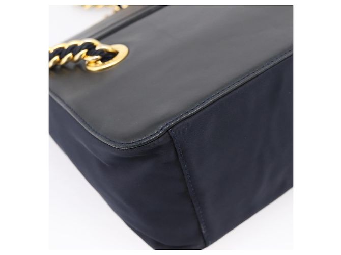 PRADA Chain Shoulder Bag Leather Black Gold Tone B4099 - vista 16