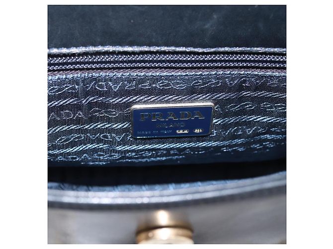 PRADA Chain Shoulder Bag Leather Black Gold Tone B4099 - vista 19
