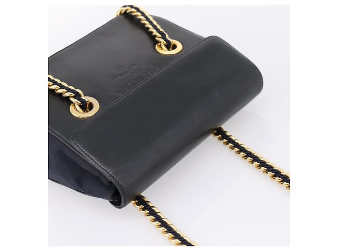 PRADA Chain Shoulder Bag Leather Black Gold Tone B4099 - vista 6