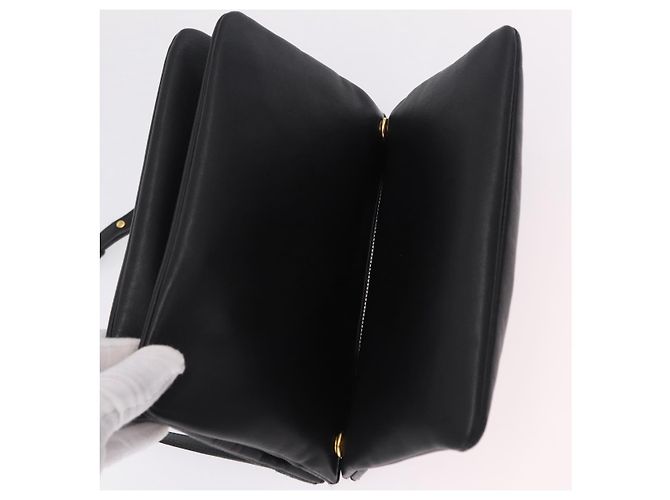 Céline CELINE Trio Shoulder Bag Leather Black Gold Tone - vista 21