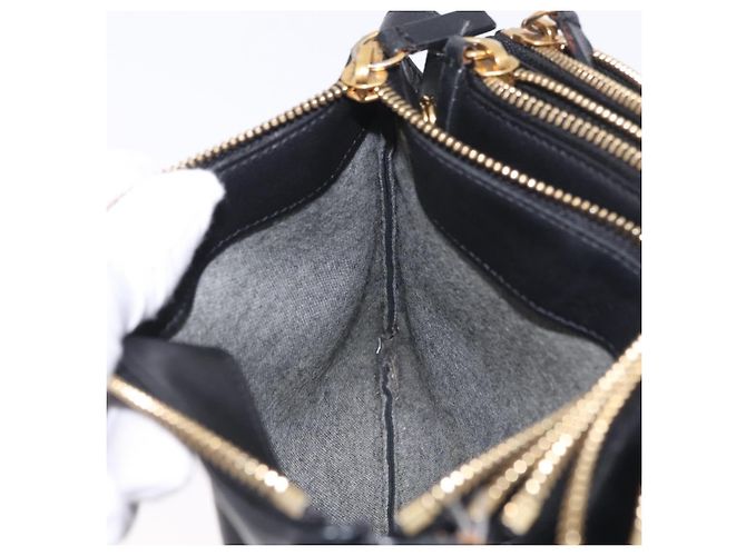 Céline CELINE Trio Shoulder Bag Leather Black Gold Tone - vista 26