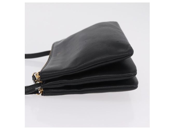 Céline CELINE Trio Shoulder Bag Leather Black Gold Tone - vista 5