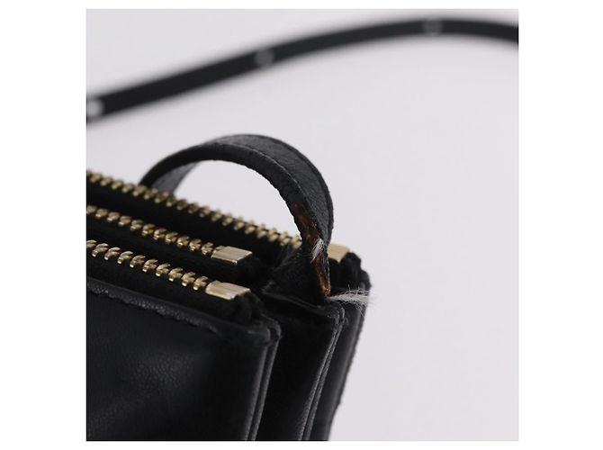Céline CELINE Trio Shoulder Bag Leather Black Gold Tone - vista 9