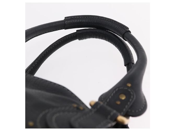 Chloé Chloe Paddington Hand Bag Leather Black Gold Tone - vista 14