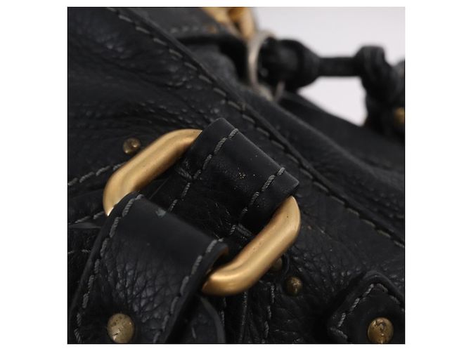 Chloé Chloe Paddington Hand Bag Leather Black Gold Tone - vista 15