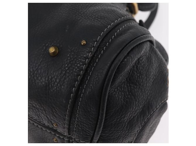 Chloé Chloe Paddington Hand Bag Leather Black Gold Tone - vista 16