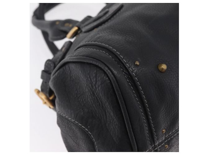 Chloé Chloe Paddington Hand Bag Leather Black Gold Tone - vista 17
