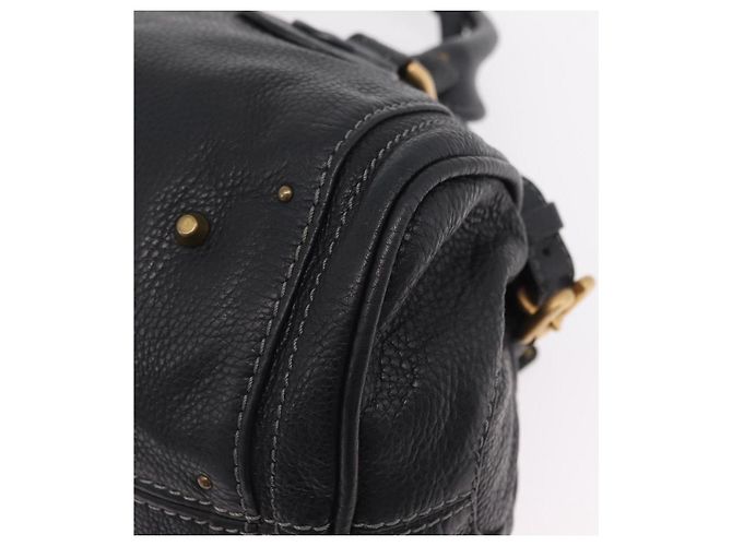 Chloé Chloe Paddington Hand Bag Leather Black Gold Tone - vista 18