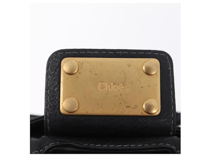Chloé Chloe Paddington Hand Bag Leather Black Gold Tone - vista 22