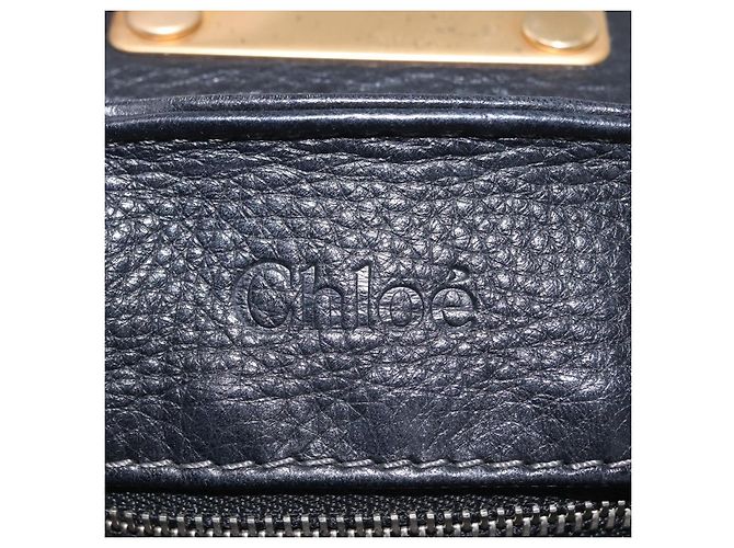 Chloé Chloe Paddington Hand Bag Leather Black Gold Tone - vista 23