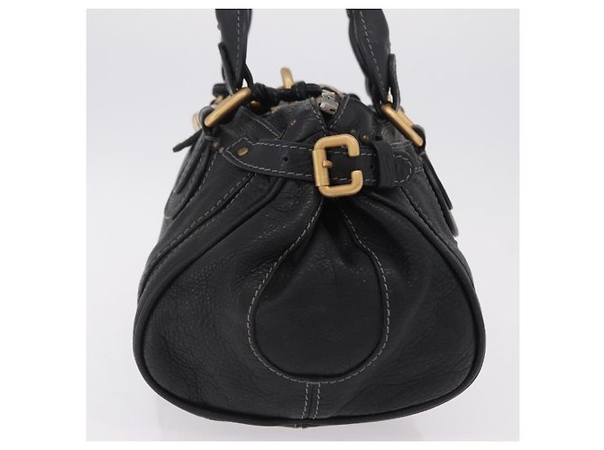 Chloé Chloe Paddington Hand Bag Leather Black Gold Tone - vista 3