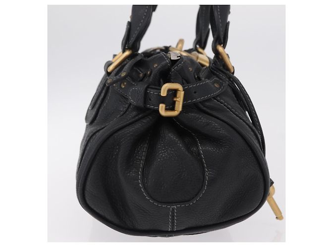 Chloé Chloe Paddington Hand Bag Leather Black Gold Tone - vista 5