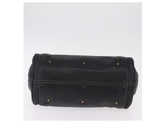 Chloé Chloe Paddington Hand Bag Leather Black Gold Tone - vista 6