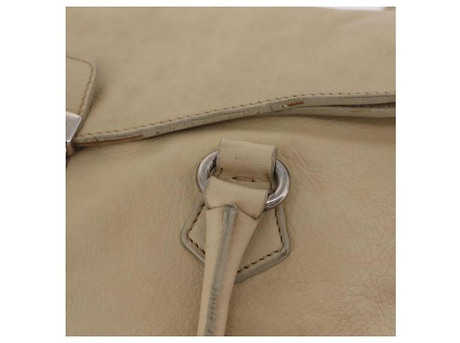 PRADA Tote Bag Leather Ivory Silver - vista 16