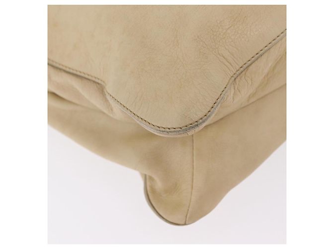 PRADA Tote Bag Leather Ivory Silver - vista 19