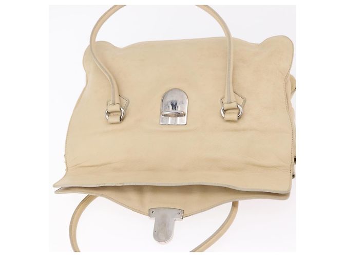 PRADA Tote Bag Leather Ivory Silver - vista 25
