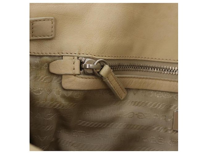 PRADA Tote Bag Leather Ivory Silver - vista 30