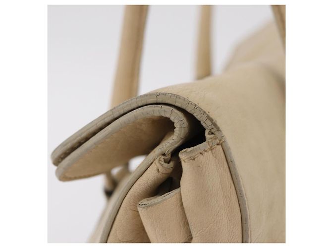 PRADA Tote Bag Leather Ivory Silver - vista 5