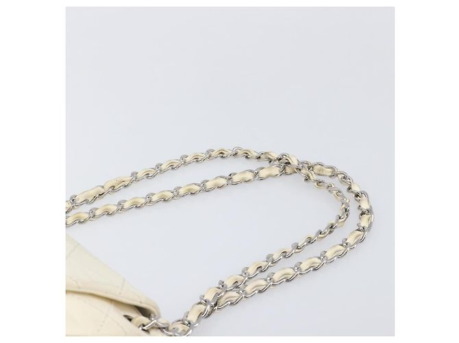 CHANEL Chain Shoulder Bag Leather Beige Silver CC - vista 15