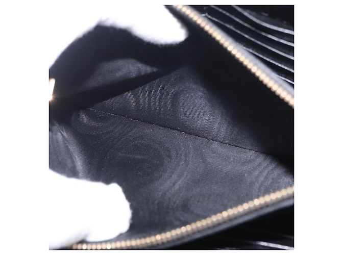 Autre Marque Saint Laurent Wallet On Chain Shoulder Bag Satin Black Gold - vista 11
