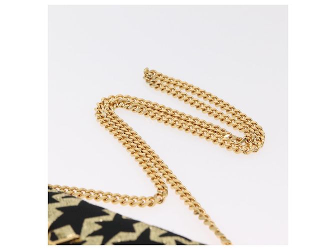 Autre Marque Saint Laurent Wallet On Chain Shoulder Bag Satin Black Gold - vista 14