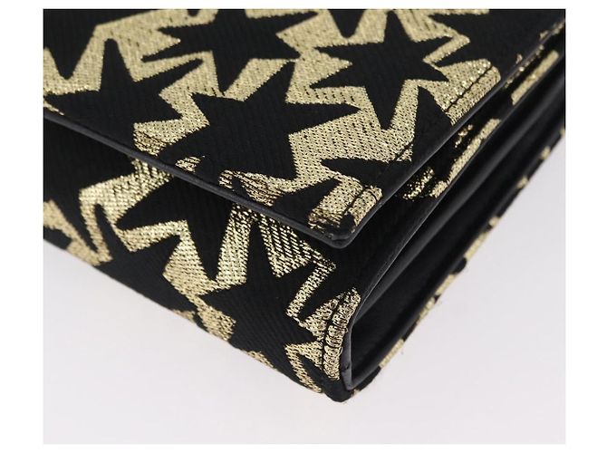 Autre Marque Saint Laurent Wallet On Chain Shoulder Bag Satin Black Gold - vista 16