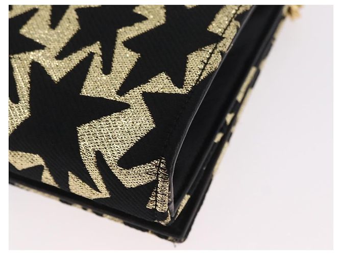 Autre Marque Saint Laurent Wallet On Chain Shoulder Bag Satin Black Gold - vista 18