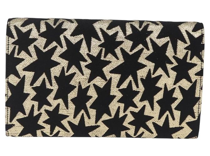 Autre Marque Saint Laurent Wallet On Chain Shoulder Bag Satin Black Gold - vista 2
