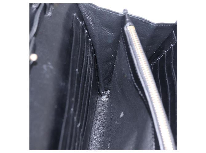 Autre Marque Saint Laurent Wallet On Chain Shoulder Bag Satin Black Gold - vista 23