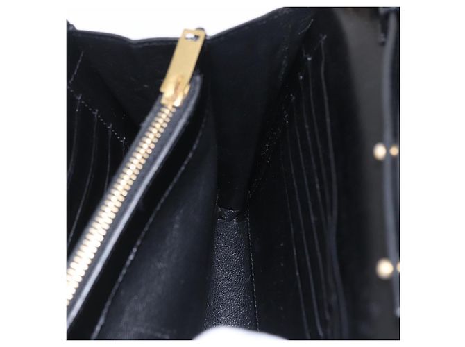 Autre Marque Saint Laurent Wallet On Chain Shoulder Bag Satin Black Gold - vista 24