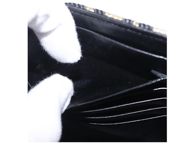Autre Marque Saint Laurent Wallet On Chain Shoulder Bag Satin Black Gold - vista 28