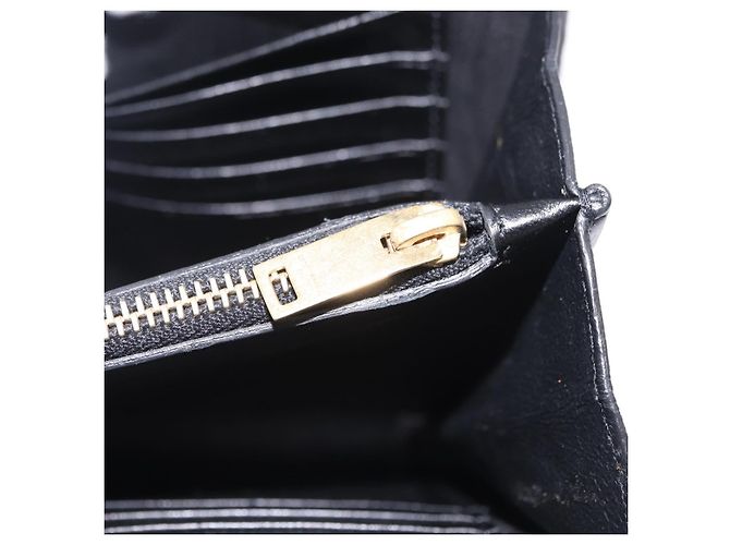 Autre Marque Saint Laurent Wallet On Chain Shoulder Bag Satin Black Gold - vista 29