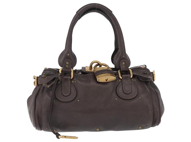 Chloé Chloe Paddington Hand Bag Leather Brown Gold Silver - vista 13
