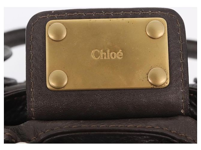 Chloé Chloe Paddington Hand Bag Leather Brown Gold Silver - vista 20