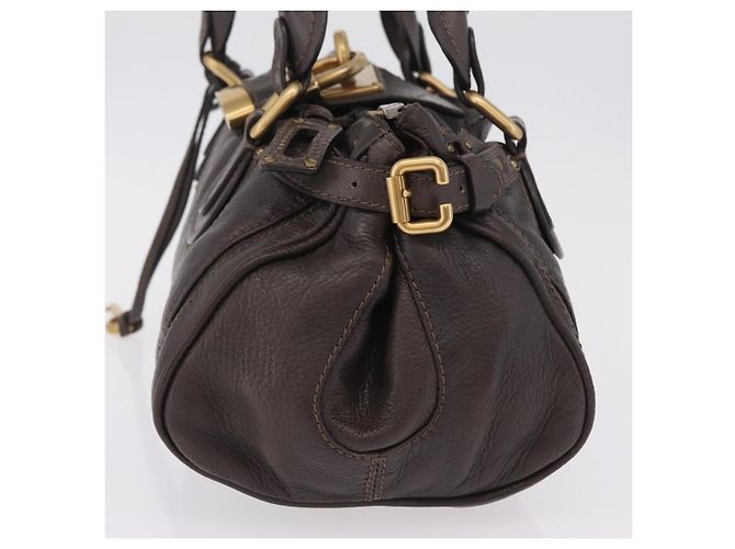 Chloé Chloe Paddington Hand Bag Leather Brown Gold Silver - vista 3